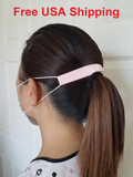 The Most Comfortable "Elastic Mask Strap" (Pink), (Free USA Shipping)