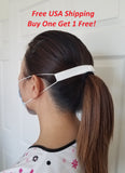 The Most Comfortable "Elastic Mask Strap" (White), (Buy one Get 1 Free, Free USA Shipping)